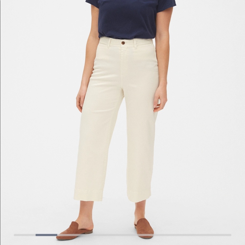 High-rise wide leg khaki pants